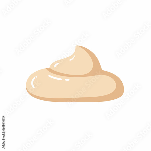 Creamy, Swirled Dollop of Light Beige with Glossy Highlights.