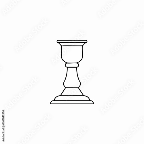 Elegant Outline of a Classic Candlestick Holder with Tiered Base
