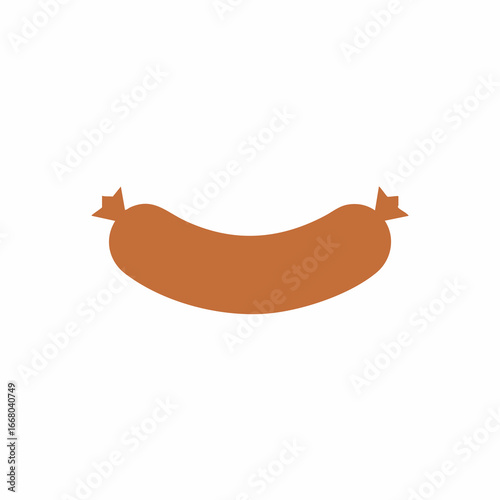 Simple Brown Sausage with Star-Shaped Ends, Isolated and Delicious
