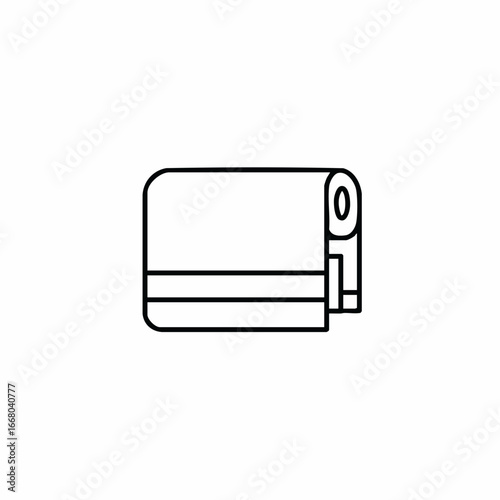 Minimalist outline of a neatly folded towel with a rolled edge detail