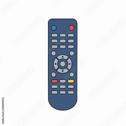 Simple Blue Remote Control with Various Buttons for Electronic Devices