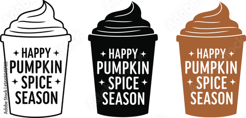 Get cozy with happy pumpkin spice season latte art for fall designs and promotions