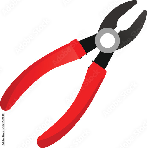 red pliers isolated on white background