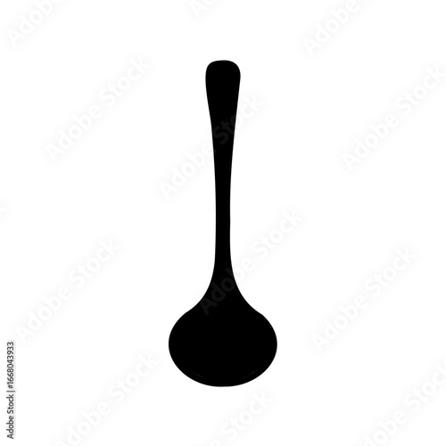 Elegant silhouette of a teaspoon isolated on white background for culinary uses