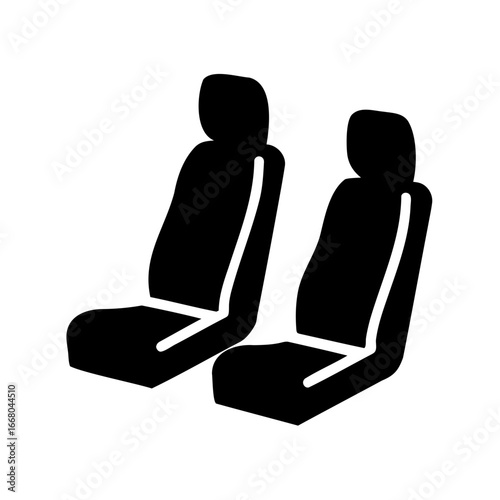 Stylized black and white automotive seat illustration for interior design purposes