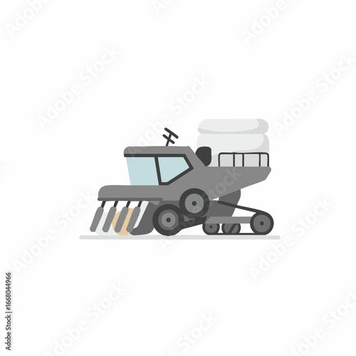Modern Agricultural Harvester with Large Storage and Tracked Wheels