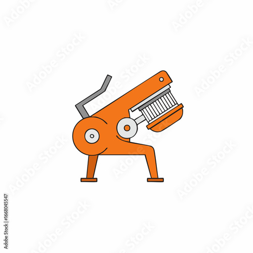 Orange Industrial Food Processing Machine Illustration