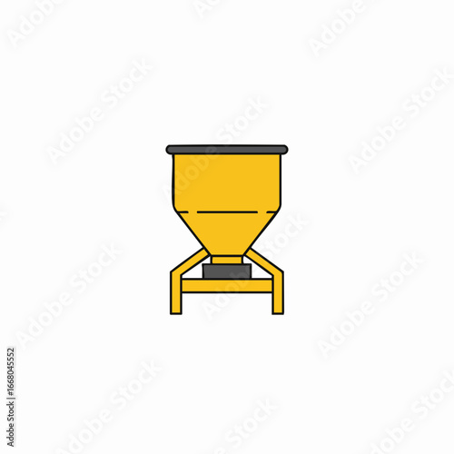 Yellow and Black Fertilizer Spreader with Support Frame Illustration