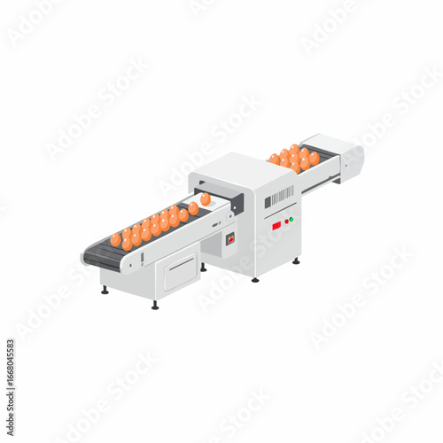 Automated Egg Processing Conveyor System with Freshly Collected Brown Eggs