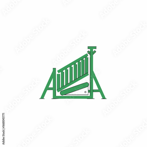 Green Simple Diagram of a Tilting Ramp Mechanism