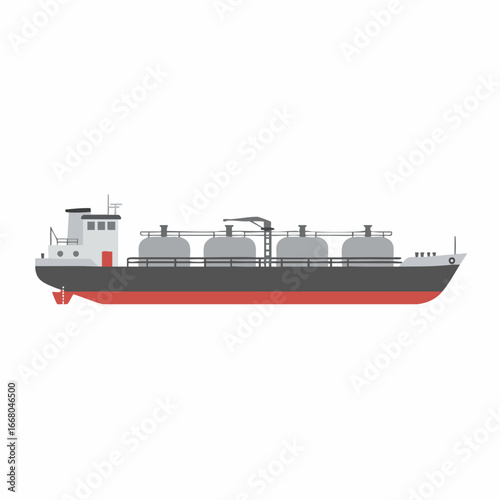 LNG Carrier Vessel Side Profile Illustration