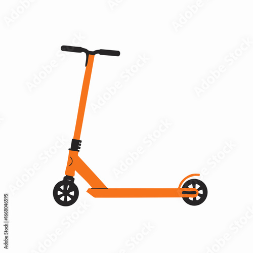 Profile View of a Vibrant Orange Stunt Scooter