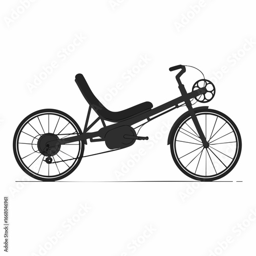 Simple Silhouette of a Recumbent Bicycle