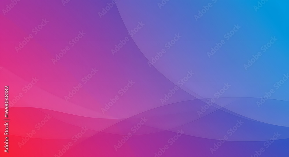 Fototapeta premium Modern abstract background with vibrant pink and blue color gradients and smooth flowing transparent wavy lines for a creative design
