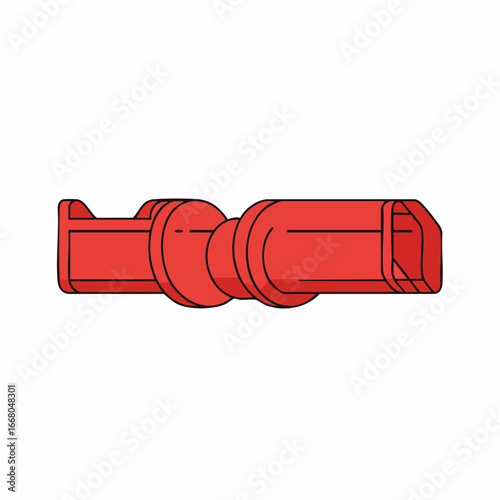 Red Dog Whistle with Unique Angled Design and Muzzle