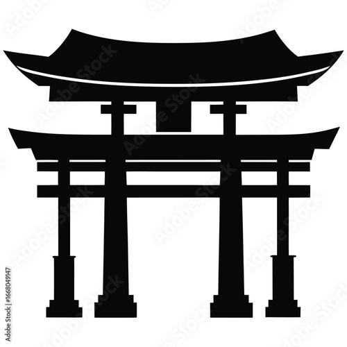 Japanese Torii Gate Silhouette japanese architecture