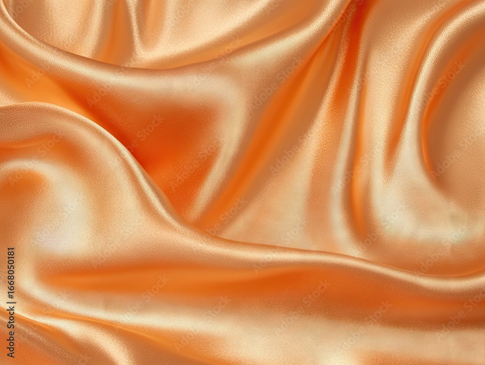 Fototapeta premium Peach satin drapes in soft folds (1)