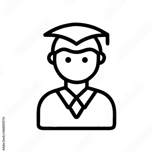 Graduation icon student vector graphic design illustration academic degree achievement university college success on transparent background