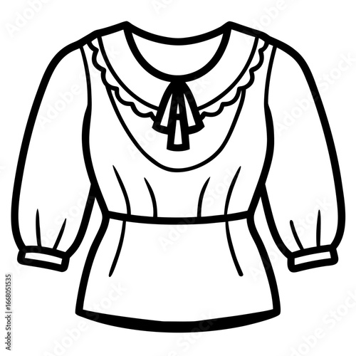 Peasant Blouse Outline Vector