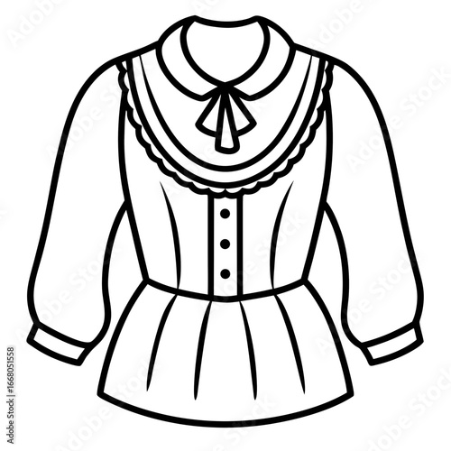 Peasant Blouse Outline Vector