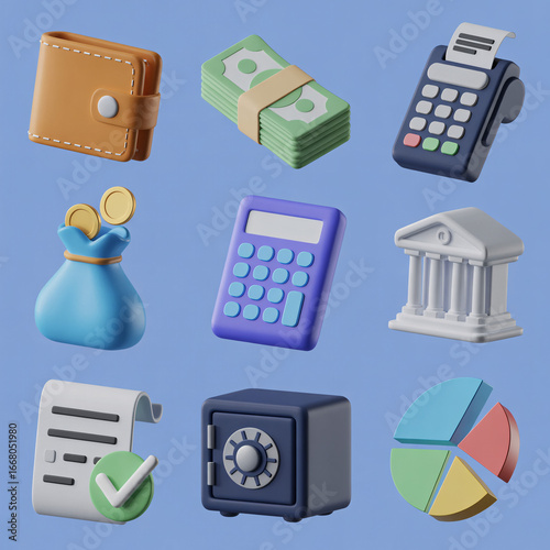 Manage your finances with these 3D assets for budgets, savings, and investments to grow your wealth
