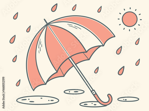 Rain and umbrella, autumn rain, cold and cool, autumn evenings