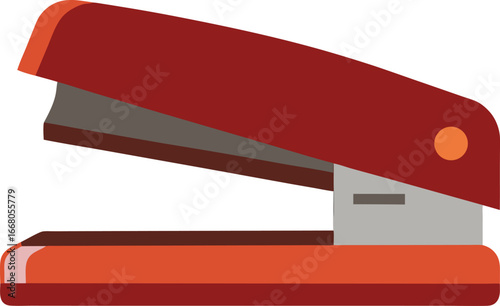 red stapler isolated on white background