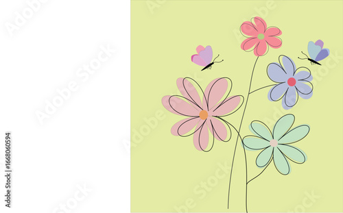 Minimalist Yellow Floral Pattern