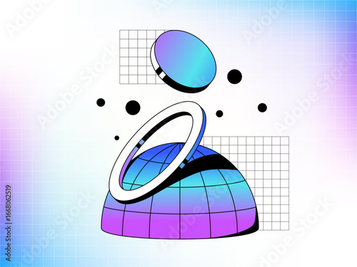 Broadcast Vector Illustration - Gradient Satellite Signal and Communication Icon