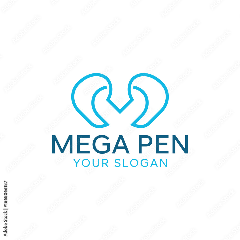 Obraz premium Letter M Pen Logo Design