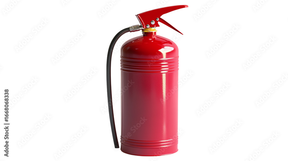 Obraz premium Red fire extinguisher isolated on transparent background 