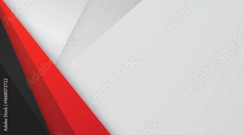 Abstract background black, white, red and silver gradient color modern design template