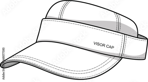 Visor Cap Illustration, Trendy Sports Headwear, Comfortable Sun Protection, Summer Fashion Accessory, Outdoor Sporting Goods, Unisex Style
