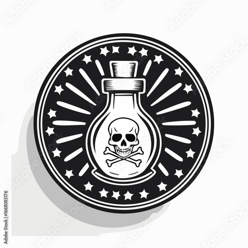 bottle of poison icon vector illustration