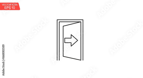 Door icon with an arrow indicating the direction to enter or exit, representing choice and opportunity