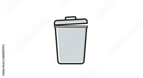 Illustration of a Clean Open Trash Can Against a White Background