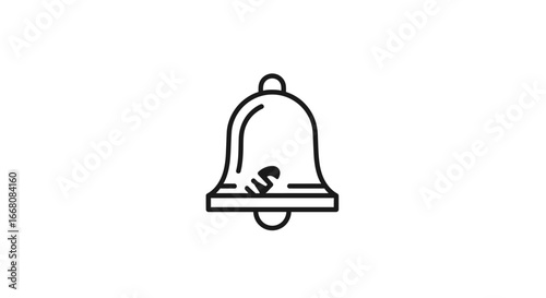 Notification bell icon illustration on white background for reminders and alerts