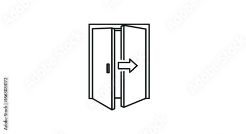 Open Door Icon Exit, Entrance, Way Out, Access, Gateway