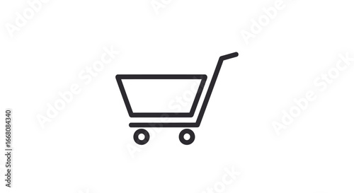 Modern vector shopping cart icon, embodying the essential concept of online commerce, consumer transactions, and digital retail for diverse web and application interfaces