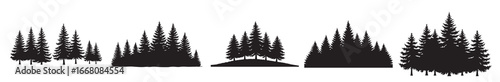 pine green tree vectors set perfect for forest and outdoor vector 