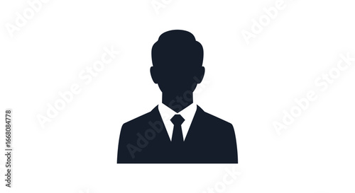 Generic professional avatar silhouette for user profiles, business identities, or placeholder images in digital applications and corporate branding