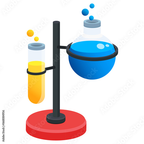 Science Experiment Flasks on Retort Stand Icon