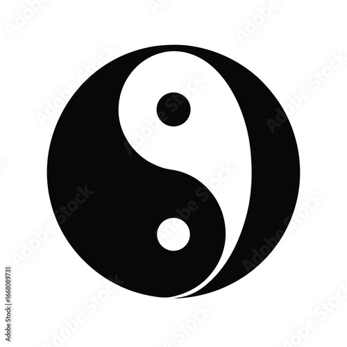 yin yang symbol on white