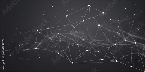 A detailed vector illustration of a spider web with dew drops glowing in a dark, star-filled night sky