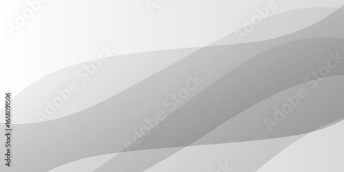 Modern abstract background with translucent grey waves flowing diagonal across the image, leaving clean white space for text or creative use.