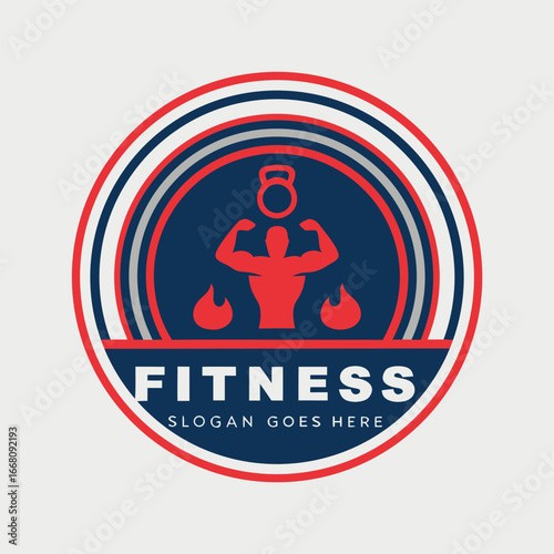


    Fitness center logo vector illustration.
