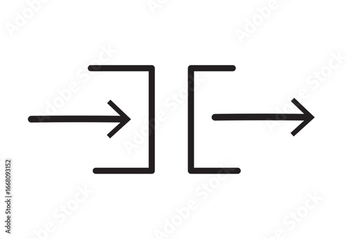 Account login and logout icon. Door with arrow enter and exit symbol