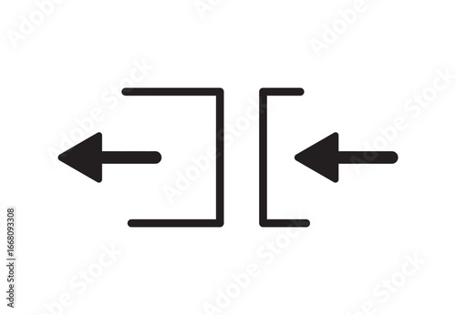 Login and logout icon, Sign In and Sign Out icon. entrance, exit icon sign. Open and close door symbol. Black exit and enter arrow, vector icon.