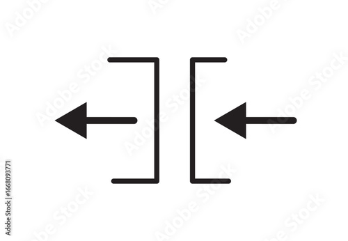 Entry and Exit vector icon. Login and Logout black symbol