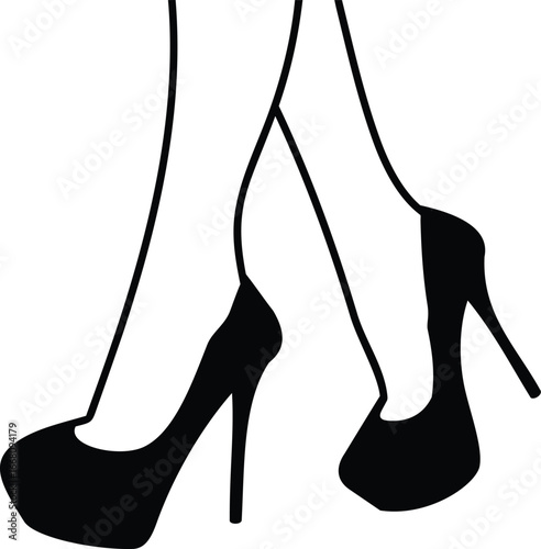 Red High Heel Stiletto Shoe on White Background